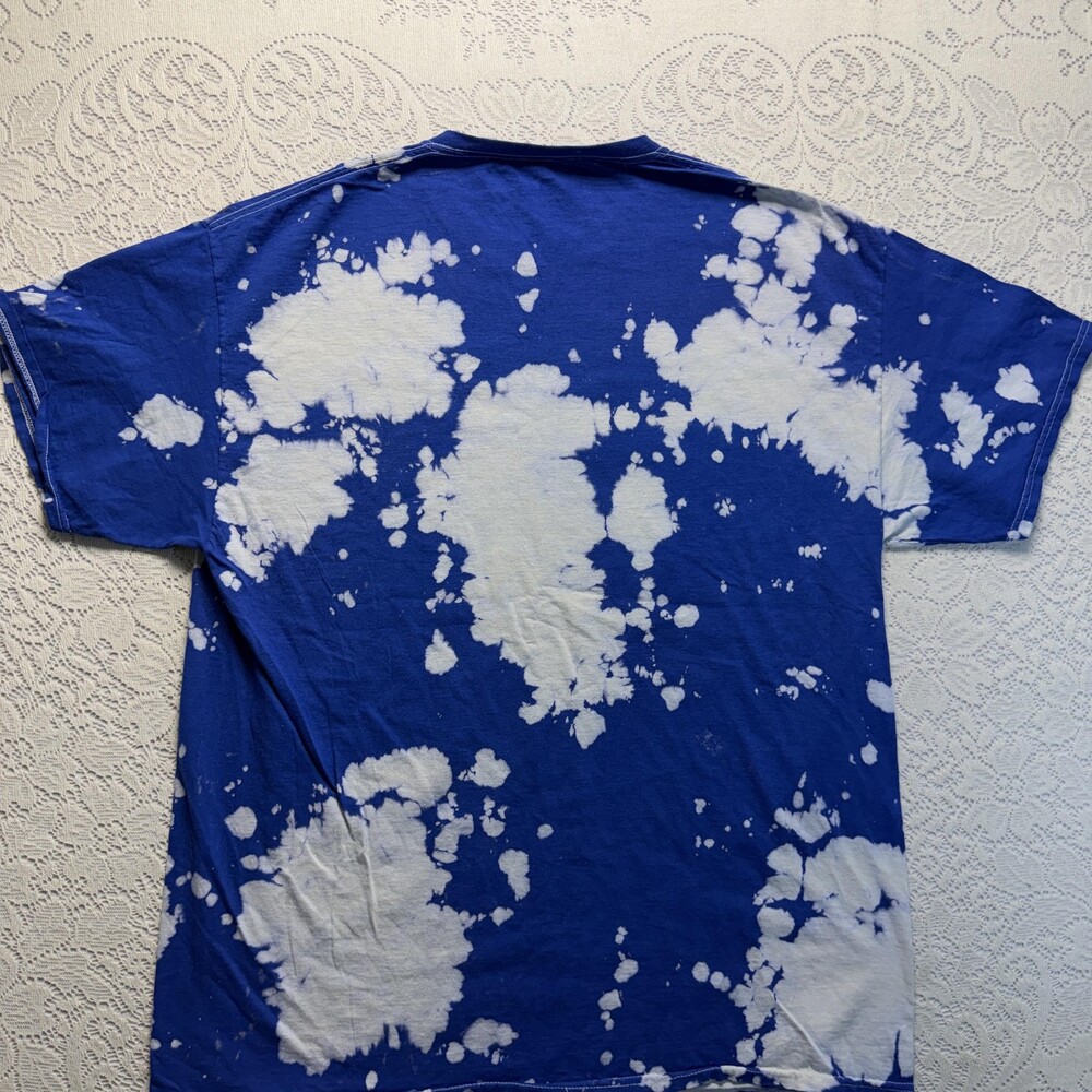 Def Leppard Shirt Mens XL Blue Tie Dye Animal 1987 Graphic Band Tee Music - Picture 6 of 7